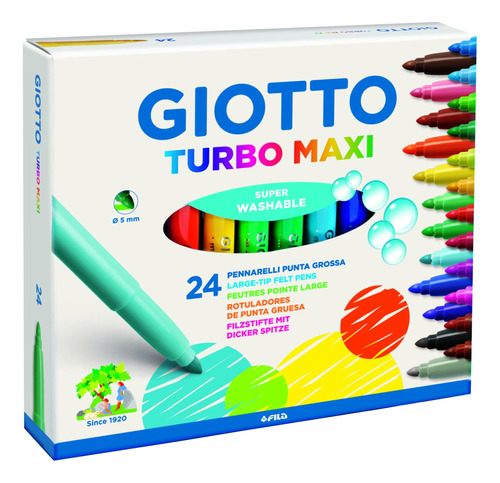 Marcadores Turbo Maxi  - Giotto - 24 Colores - +3 Años