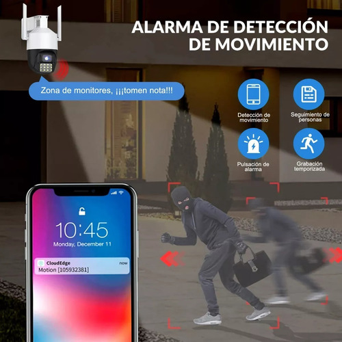 Imagen 5 de 8 de Cámaras De Seguridad Wifi Para Exteriore 3k Con Alarma De5mp