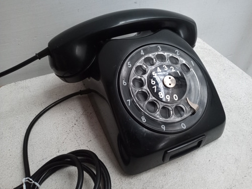 Teléfono Antiguo  De Disco Ericsson Color Negro 60s'