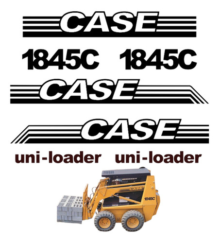 Case 1845 Uni-loader Minicargador Logo Set Vinil De Corte