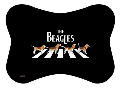 Tapete Pet Preto The Beagles Cachorro Comedouro