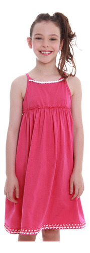 Vestido Infantil Pink - 100% Algodão