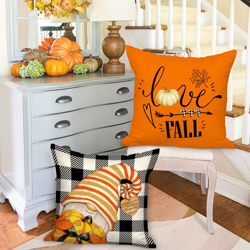 Ywlake Juego De 4 Fundas De Almohada De Otoño De 18 X 18 Pul