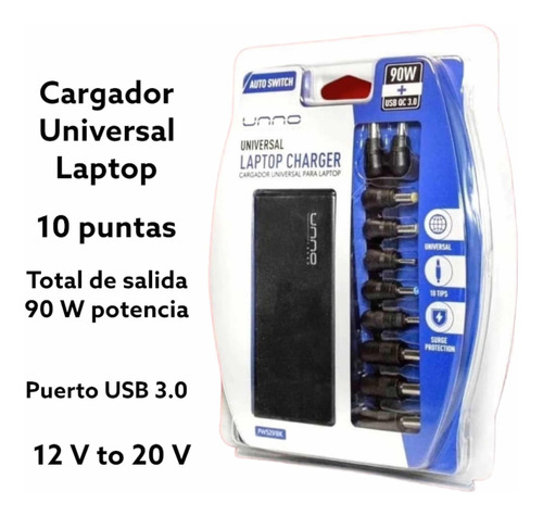 Cargador Universal Para Laptop Marca Unno