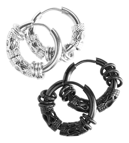 Pendientes Helix Con Forma De Dragón Rock Roll, 2 Pares