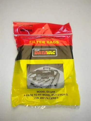 Bolsas Metro Datavac Dv-5pbrp Para Mdv-2 Y 3, Dv-3, 5-pk