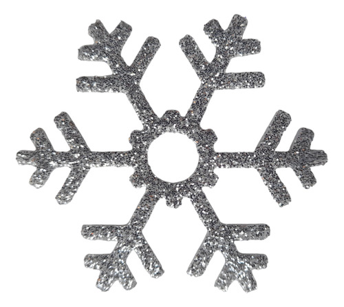 Copos De Nieve Frozen 5 Cm Goma Eva Glitter (40 Utotal) Plateado Copos De Nieve Frozen 5 Cm.