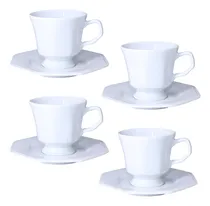 Comprar Jogo 4 Xícaras Chá Com Pires Prisma Porcelana Schmidt 200ml