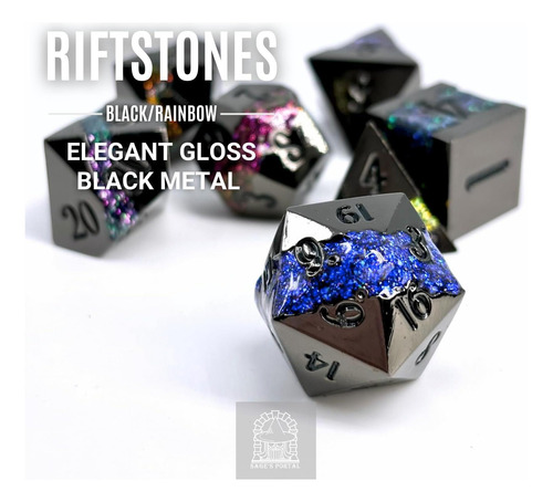 Dados Poliedrales Sages Portal Metal Riftstone Dnd Dice De 7