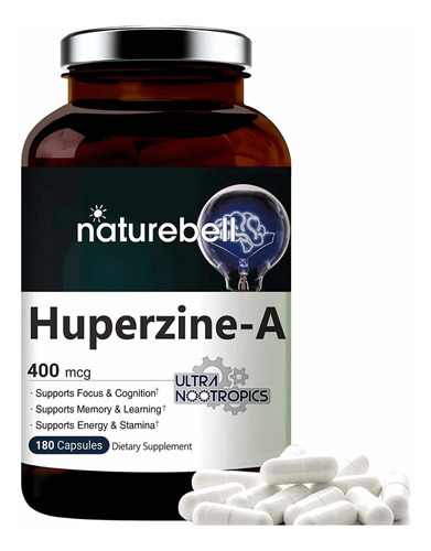 Huperzina A 400mcg (180 Cápsulas) Naturebell Hecho En Usa Sabor Sin Sabor