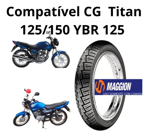 Pneu Honda Cg/ Titan 125 150 / Ybr 90/90-18 Maggion Traseiro