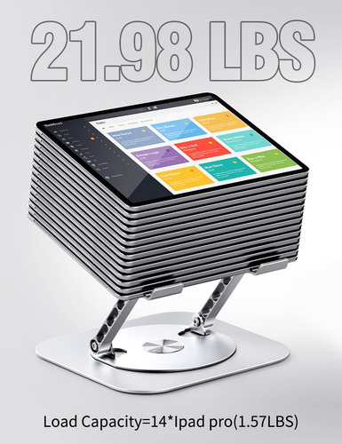 Soporte For Portátil Ajustable Con Base Giratoria De 360°,