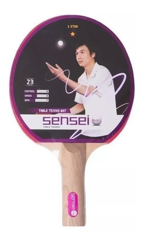 Paleta Ping Pong Tenis Mesa Sensei 1 Estrella Plus Pingpong