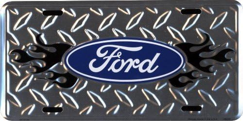 Ford Diamond Emboss 6 X 12 Metal Auto Etiqueta Con Ranuras D