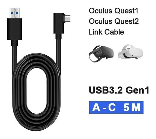Cable Usb 5mts Para Oculus Link Quest 2 Vr Usb-c A 3.2 5gbps