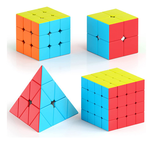 Speed Cube Set, Puzzle Cube Bundle De 2x2 3x3 4x4 Pyram...