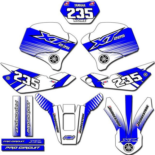 Kit Adesivos Trilha Gráficos Xt-225 Motocross 0.20mm Xt-46