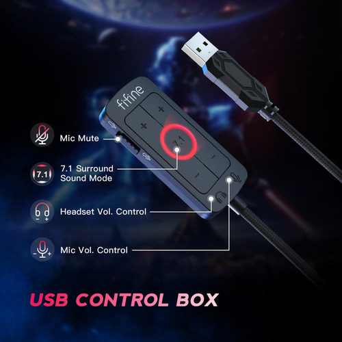 Auriculares Fifine Gaming Para Pc, Auriculares Usb Con So...