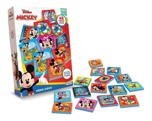 Memo Juego Mickey Mouse Disney 48 Piezas Tapimovil