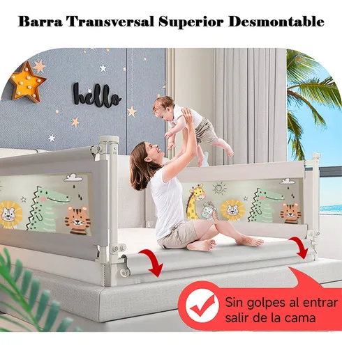 Baranda De Cama Seguridad Bebe Plegable Ajustable