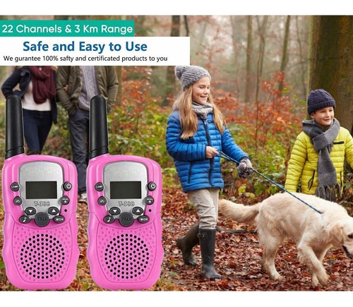 Set Walkie Talkie 2 Radios For Niños Con Alcance De 8 Km