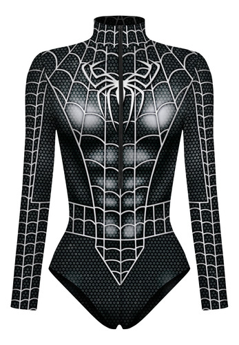 Mono Con Estampado De Superhéroes Con Estampado De Capitanes Y Superhéroes Con Cuerpo De Araña Para Mujer