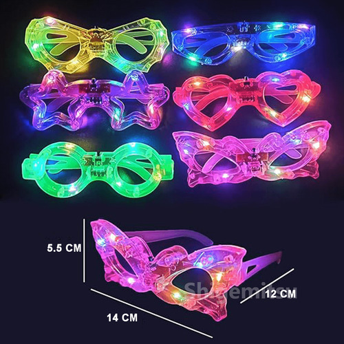 12 pzs lentes con luz led para fiesta Neon Luminosos Retro Para Niños cumpleaños fiesta Regalo recuerdos Navidad Halloween Carnaval
