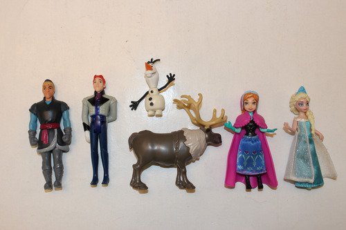 2014 Set 6 Figuras Frozen Disney Mattel Elsa Ana Hans Olaf S (Usado)