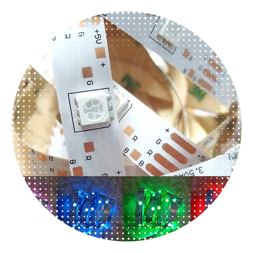 Tira Led Rgb 2 Metros 5v Colores Automáticos + Pilas Tiktok