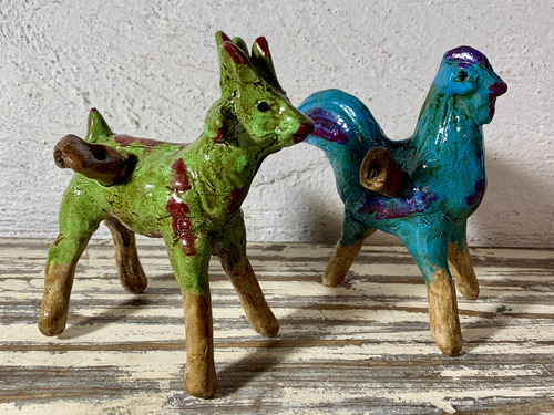 Antiguos Silbatos De Barro Figuras De Animales (Usado)