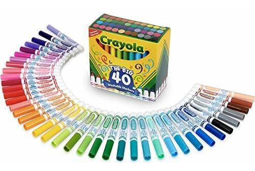 Rotuladores Lavables Crayola Ultra Clean 40 Colores Clasicos