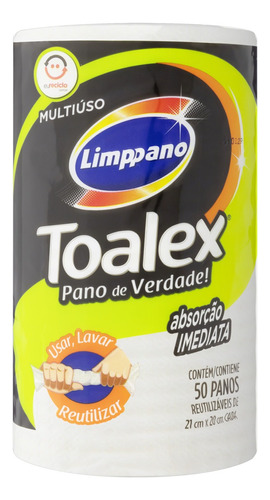 Limppano Pano Multiuso Reutilizável Toalex 50 Unidades