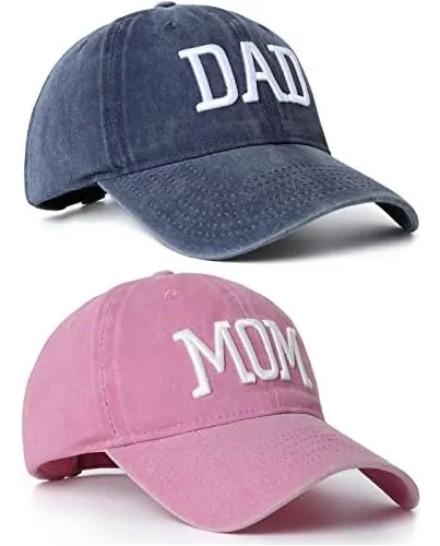 Juego De 2 Gorros Para Mamá Y Papá, Gorras De Béisbol Bordad
