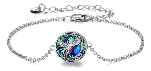 Onefinity Phoenix Pulsera Plata De Ley Celtic Crescent Phoen