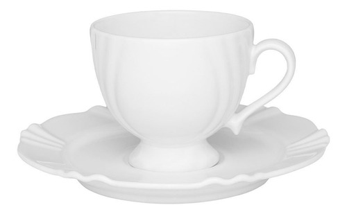 Kit 12 Xícaras Cafezinho Soleil White Oxford® Porcelana 75ml