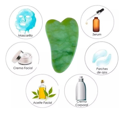 4 Guasha Jade Piedra Antiarrugas Masajeador Facial Cuello