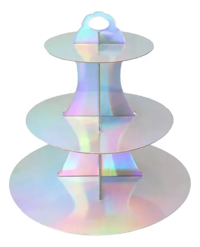 Soporte Base Cupcakes Muffins Holográfico 3 Niveles Lv