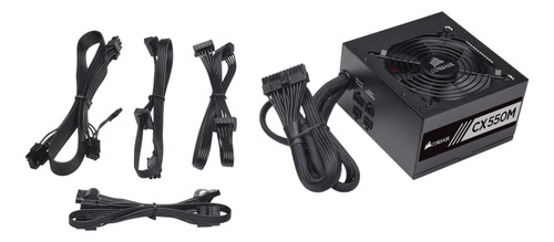 Fonte Corsair Cx550m 550w 127/220v (semi-modular) Usada Preto (Usado)