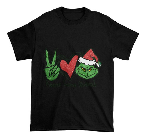 Polera Unisex Love Paz Navidad Grinch Algodon Estampado