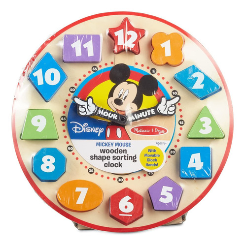 Reloj De Juguete De Mickey Mouse Con Piezas De Madera Coloca