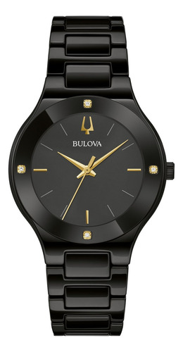 Reloj Bulova 98r293 Modern Negro Para Dama Ts