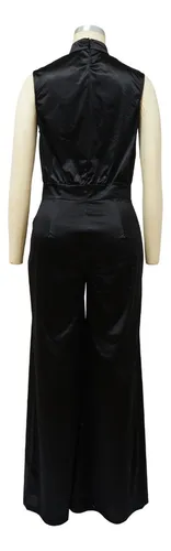 Enterizo Largo Dama Elegantes Fiesta Cuello Alto Manga Larga