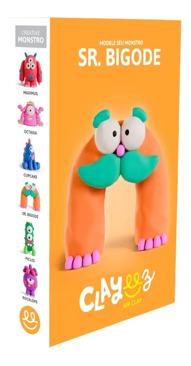 Kit Massinha Modelar Gelelé Air Clay - Sr. Bigode Clayeez
