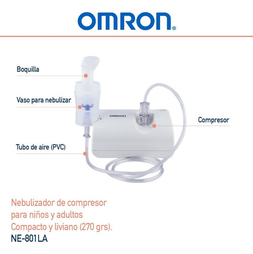 Nebulizador Omron Ne-c801la Compresor Blanco 127v Blanco