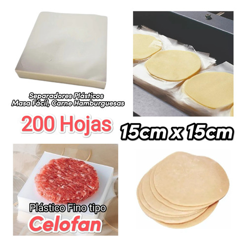 Separadores Plasticos Masa Facil Carne De Hamburguesas 15x15