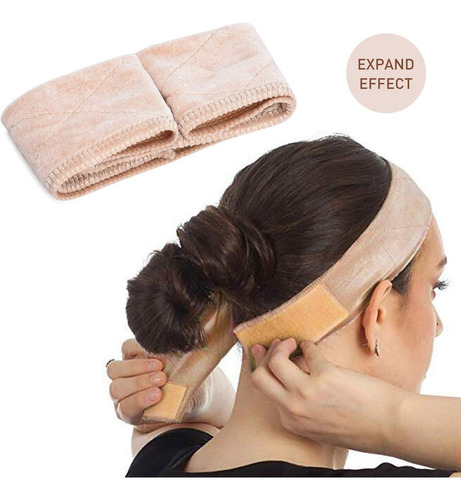 Banda Pelo Flexible Ajustable Con Agarre Peluca, Bufan 2pcs