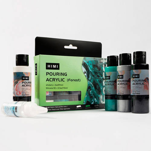 Miya Pintura Acrílica (pouring) Forest - Set 4 Colores /2oz