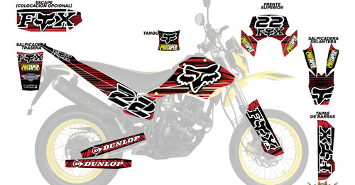  Dm150 Italika Graficos Kit Stickers Vinil Laminado Enduro 