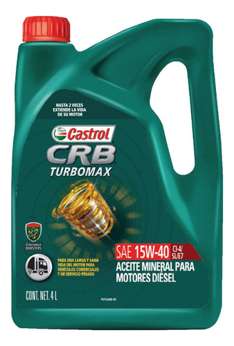 Aceite Castrol Crb 15w 40 Turbomax Ci 4 Sl E7 Camion 4 Lts