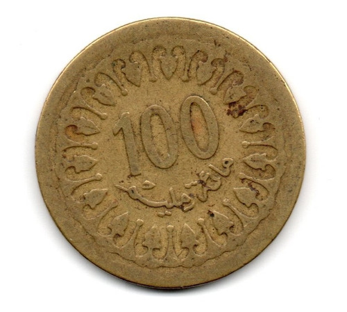 Tunez Moneda 100 Millim Año 1983 Km#309 Africa